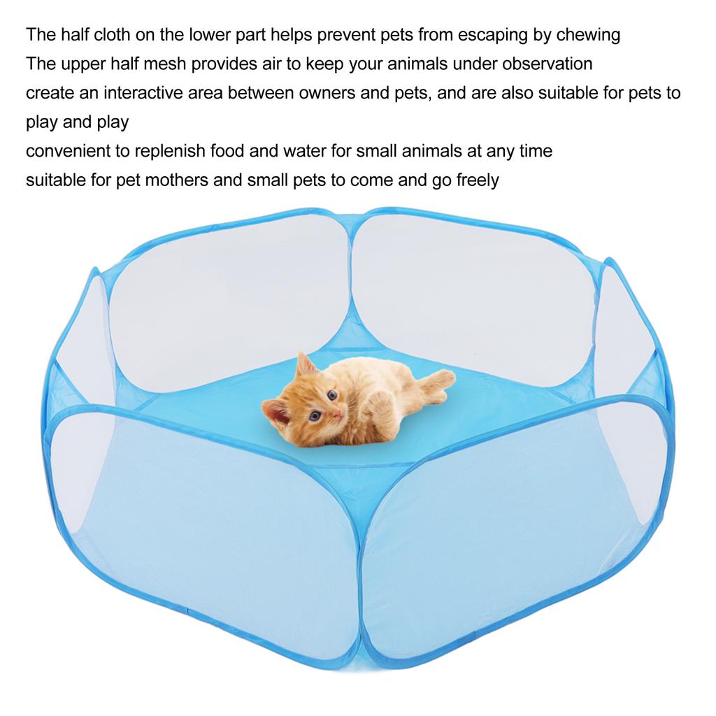 Small Animals Tent Foldable Breathable Interactive Easy Access Portable Small Pet Playpen for Pets