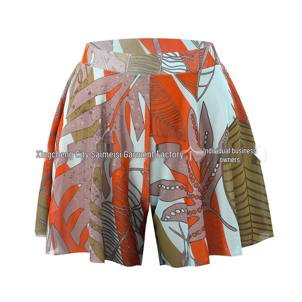 Women's Long Sleeve Sun Protection Bikini Set with European & American Style Shorts