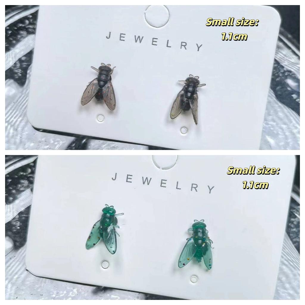 2 páry Personalizované Kreativní Mini Simulované Náušnice s mouchami Pro Muže Ženy Vtipné Abstraktní Niche Šperky Doplňky Dárek pro pár