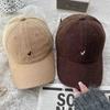 New Vintage Washable Cotton Baseball Cap Unisex Face Slimming Wide Brim Embroidered Duckbill Cap Simple Design