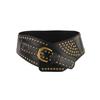 Metal Rivet Wide Belt Adjustable Waist Band Fashion Irregular Cummerbund  Spice Girls