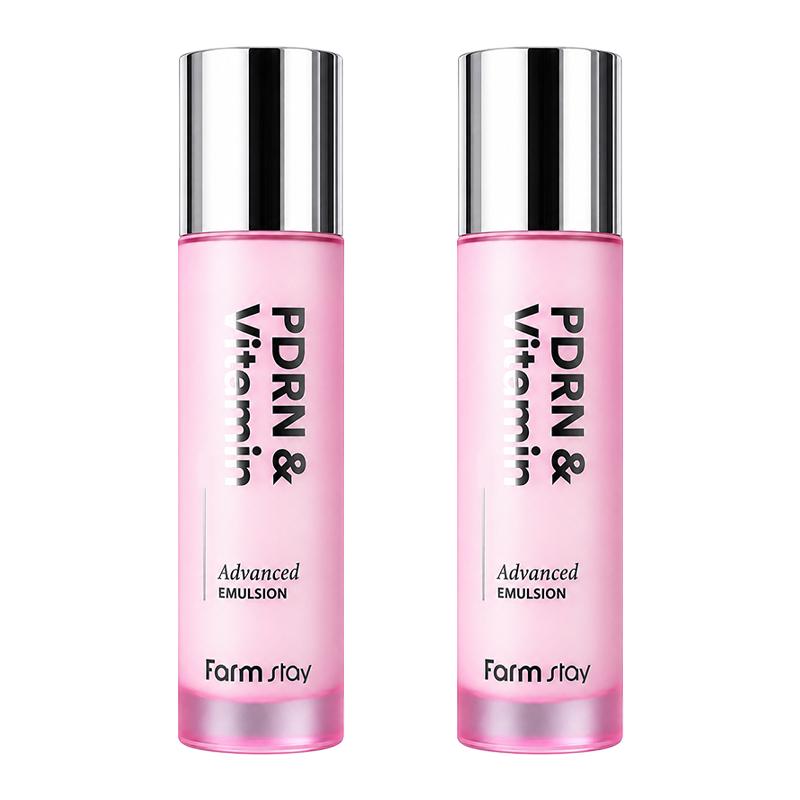 farm stay PDRN & Vitamin Advanced Toner 120ml + Emulsion 100ml (7 options)