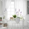 Cortina de ventana de flores de lavanda púrpura para sala de estar, dormitorio, decoración del hogar, cocina, cortinas de ventana