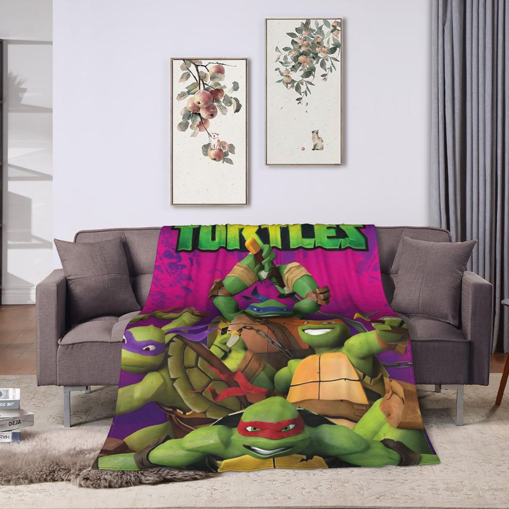Měkké teplé deky Kempování TMNT Hra Přehozová deka Flanelové přehozy na postel Pro domácí dekoraci Grafické potahy na pohovku a postel