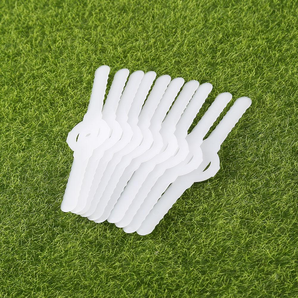 

10 шт. Пластиковые электрические лезвия для газонокосилки, сменные лезвия, белые