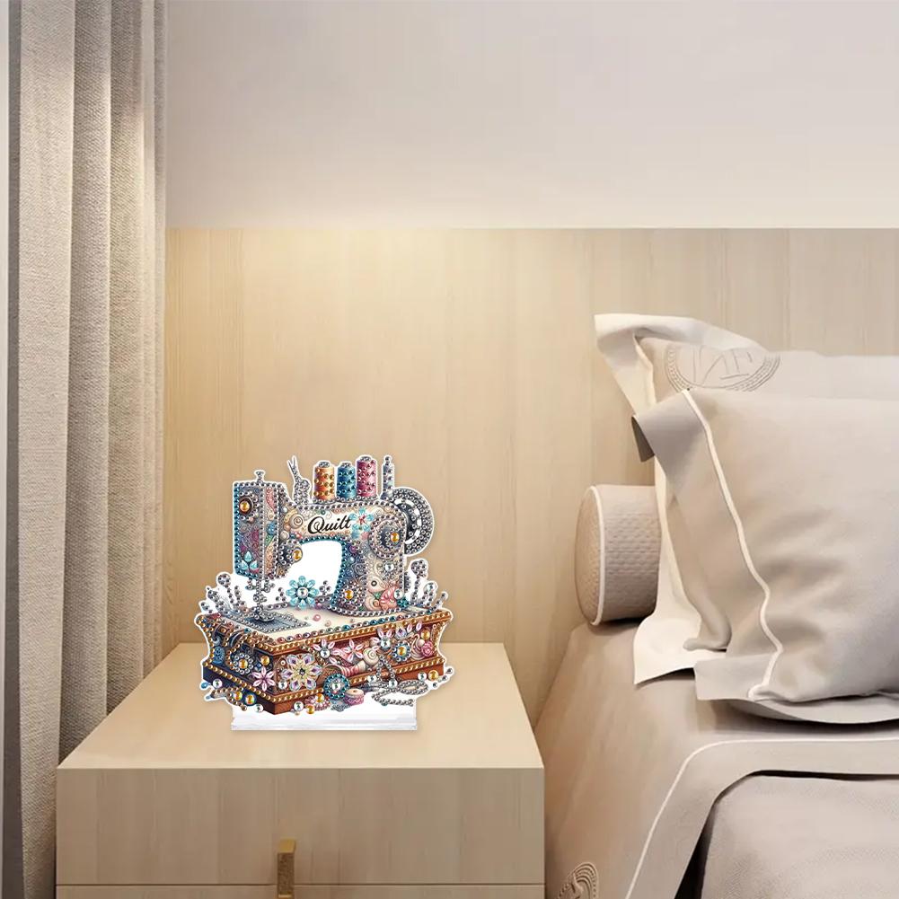 2D/Flat Stitch Machine DIY Table Top Diamond Painting Ornament Kits 5D DIY Diamond Art Tabletop Decorations for Adults Beginner