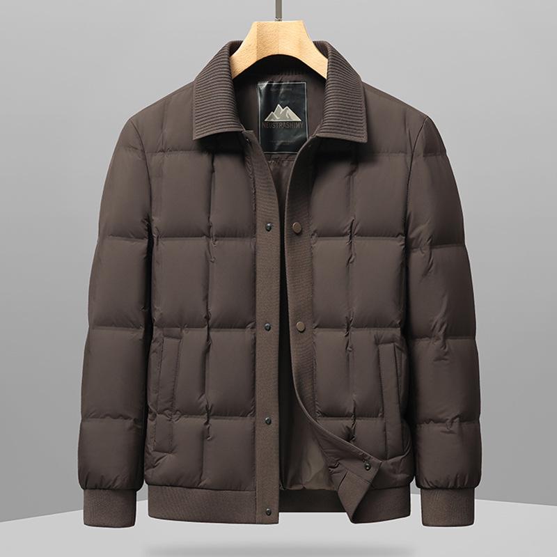 

Men s 2025 Winter 90% Down Lapel Jacket - Versatile, Light Luxury Casual Outerwear 2XL кавовий