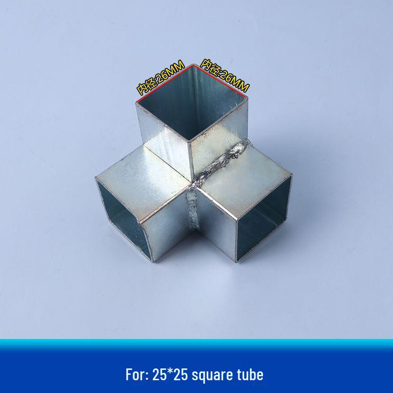 Galvanized Steel Wrought Iron Connector: Two/Three-Way Swivel Right Angle for Square Tubes.