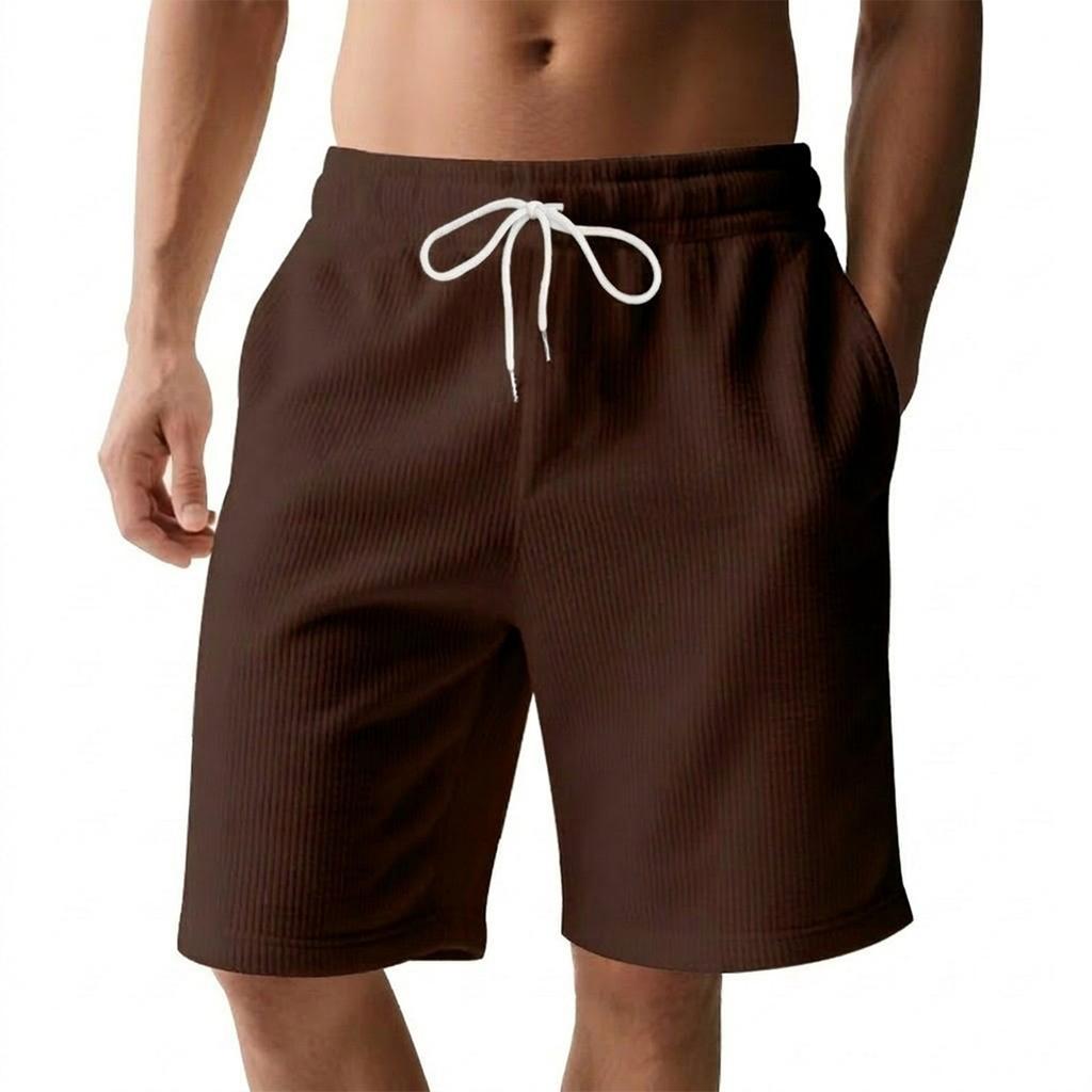 Pantaloncini Casual da Uomo con Coulisse in Vita e Tasche Vestibilità Rilassata Tessuto Leggero Morbido Design Elastico Comodo