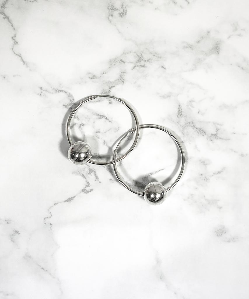 One Enough Hoop Ball Earrings