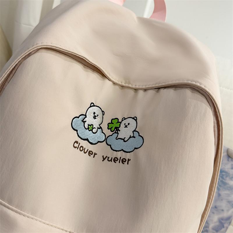 Large Capacity Backpack Student Lightweight Schoolbag Cartoon Embroidery Backpack