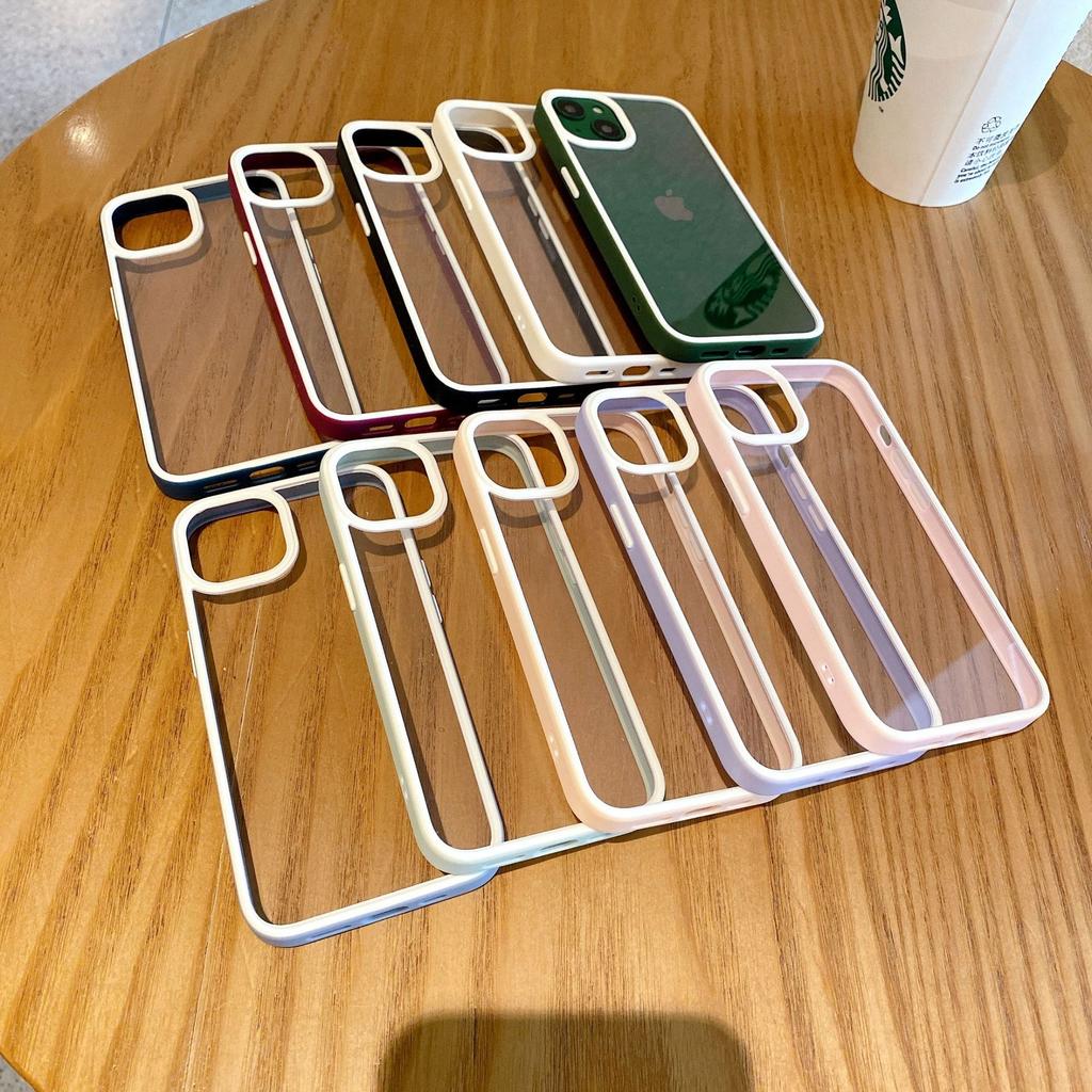 Applicable To Iphone16ProMax Acrylic Phone Case Two Color Youdun 15 Transparent Apple 14 Creative Contrast Color Set
