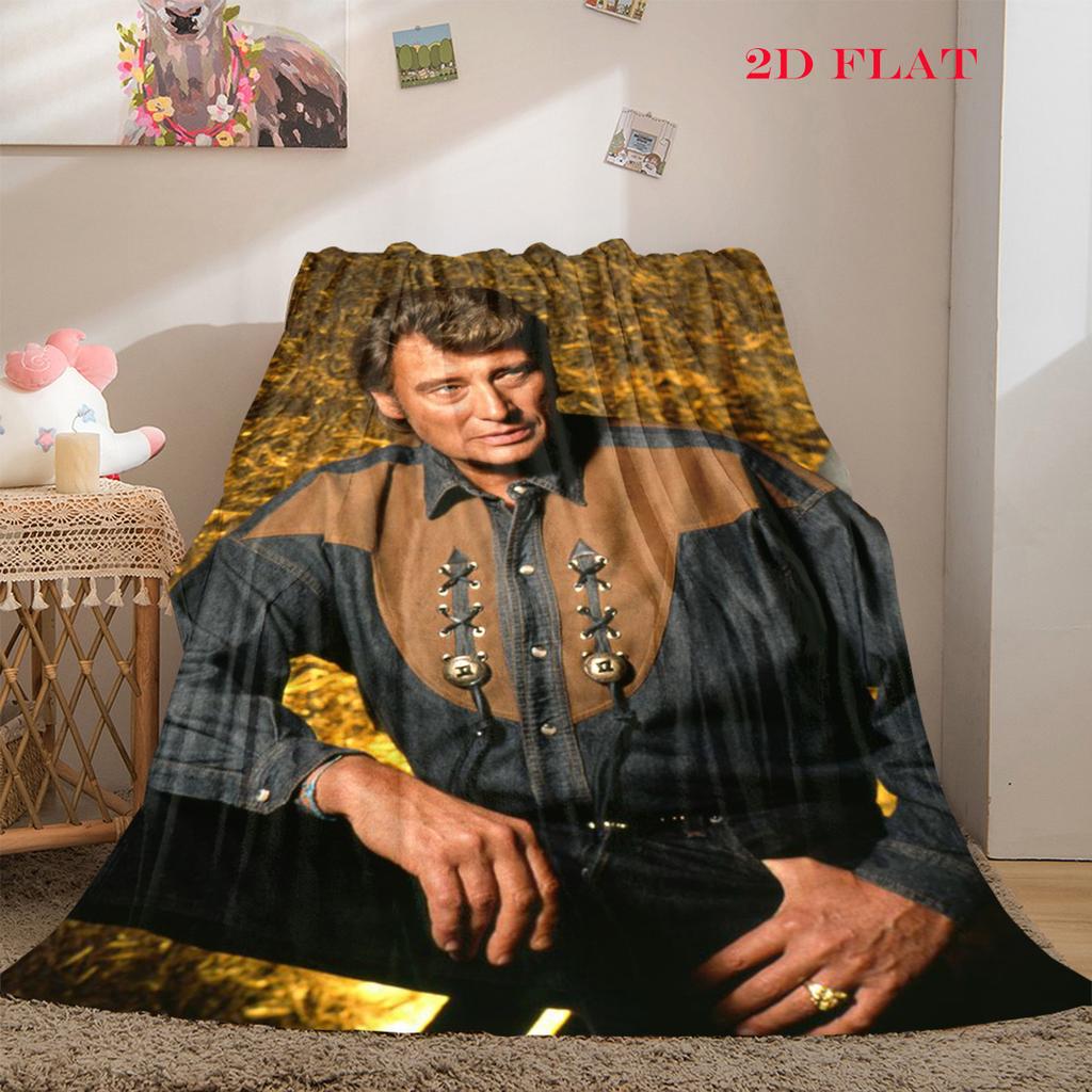 Rock Legend Johnny: Fire Music blanket Home Decor Suitable for all seasons Machine washable Nap Blanket Digital printing