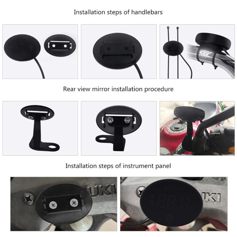 Voltages Gauges Dust-proof LED Watch Digital Display Panel Meter for Motorcycles