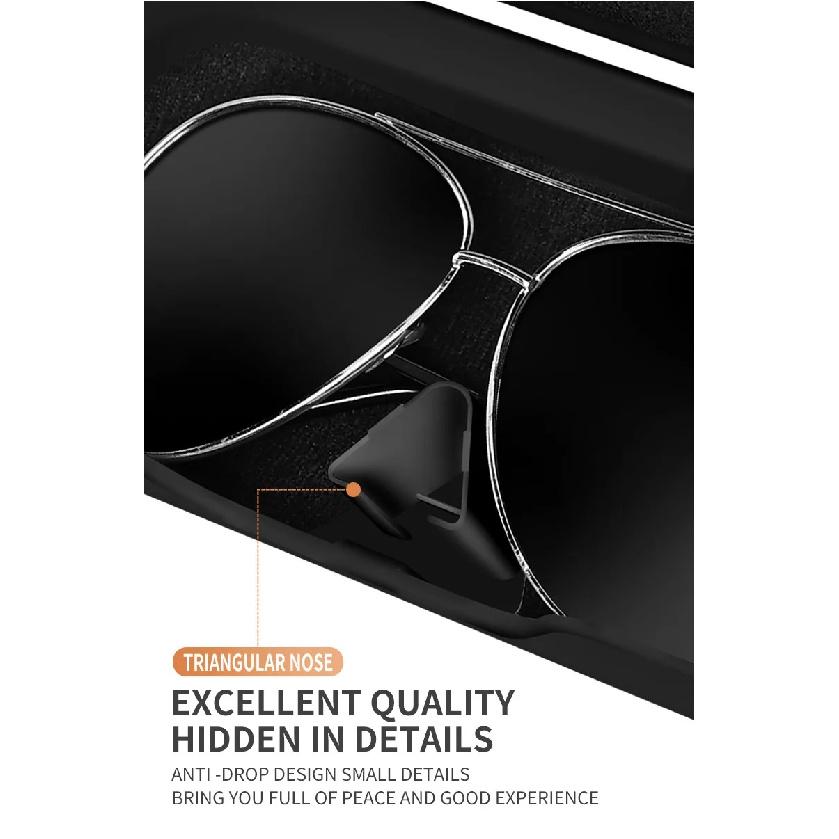 Universal Car Visor & Dashboard Sunglasses Holder, One-Hand Quick Clip, Scratch & Shockproof Eyewear Case Resistant Car Storage