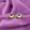Round Heart Chakra Peridot Stone Sterling Silver Stud Post Boho Earrings Jewelry EE-150-1