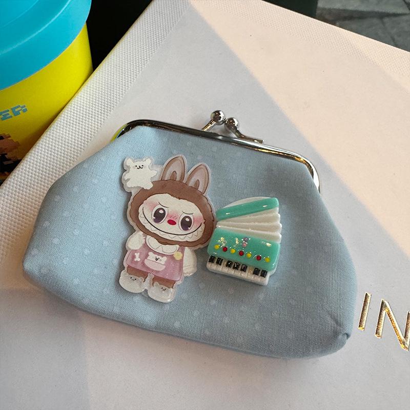 Labubu Children's Coin Purse Cartoon Retro L Girly Heart Key Bag Hand Coin Bag Girl