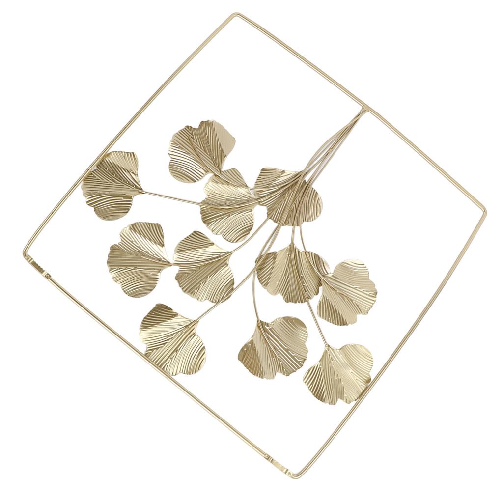 Metal Leaf Wall Art Decor Luxurious Metal Ginkgo Biloba Wall Hanging Decoration for Home Living Room Bedroom