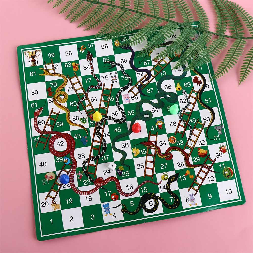 Brettspiele Fliegendes Schachbrett Schlangenleiter Spielzeug Pädagogisch Tragbar Kunststoff Familien-Brettspiel Spielzeug Für Kinder