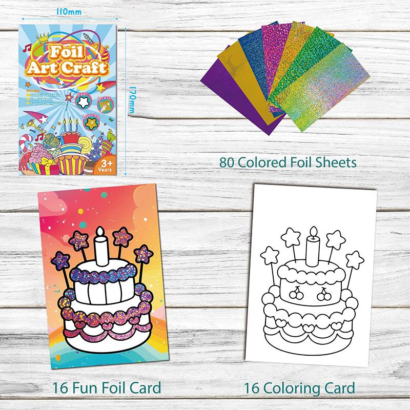 Foil Craft Activity No Mess Art Kit Fun Foil Art for Kids Adults Magnet Foam Paint by Sticker Peel and Press Foul Fun Craft Gifts for Girls  Boys