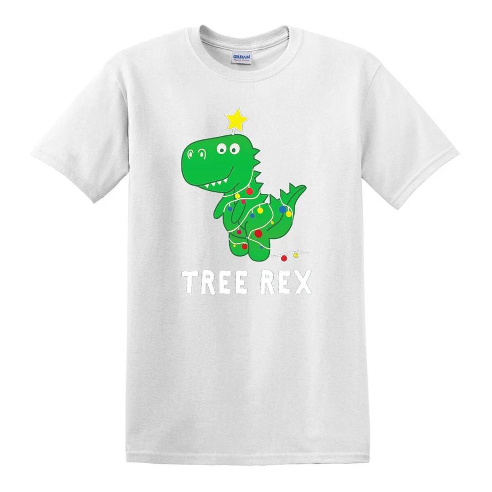 Christmas Tree Rex T-Shirt Tea Rex Dinosaur Lights Xmas Gift Funny T-shirt Top 2 S