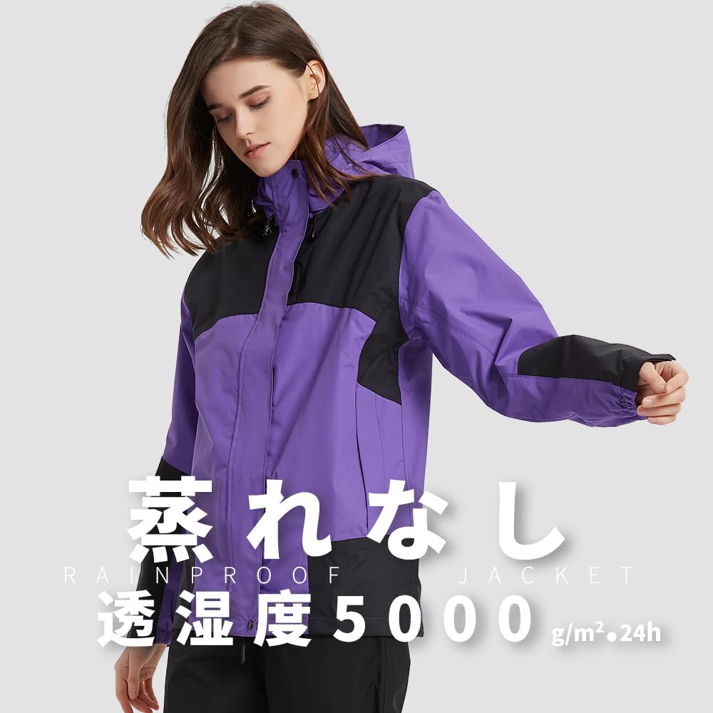 Arashiyama Golf Regenanzug und Berg Wasserdicht Größe Damen Set, Regenmantel, Windjacke, Parka, (Lila, S)