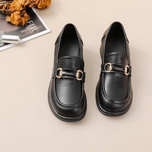 

Женские модные одинарные туфли из коровьей кожи на весну и осень, подошва из говяжьей жилы, низкий каблук, нескользящие, износостойкие, с круглым носком, с мелким вырезом, модные 41