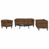 3 Piece Sofa Set in Brown Velvet