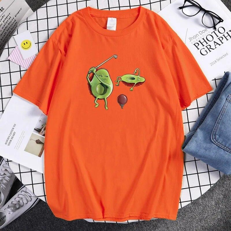 Funny Avocado Fashion T-Shirts Unisex Harajuku Breathable Casua