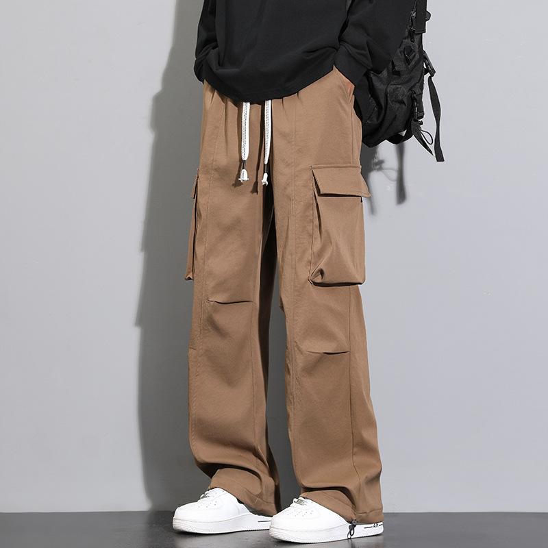Outdoor spring and autumn new paratrooper shock pants men's loose straight wide-leg casual versatile trousers men