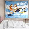 Bluey Print Tapestry, Backdrop, Easy Setup, Ideal for Bedroom, Office & Living Room, with Aesthetic Wall Hanging Decor.