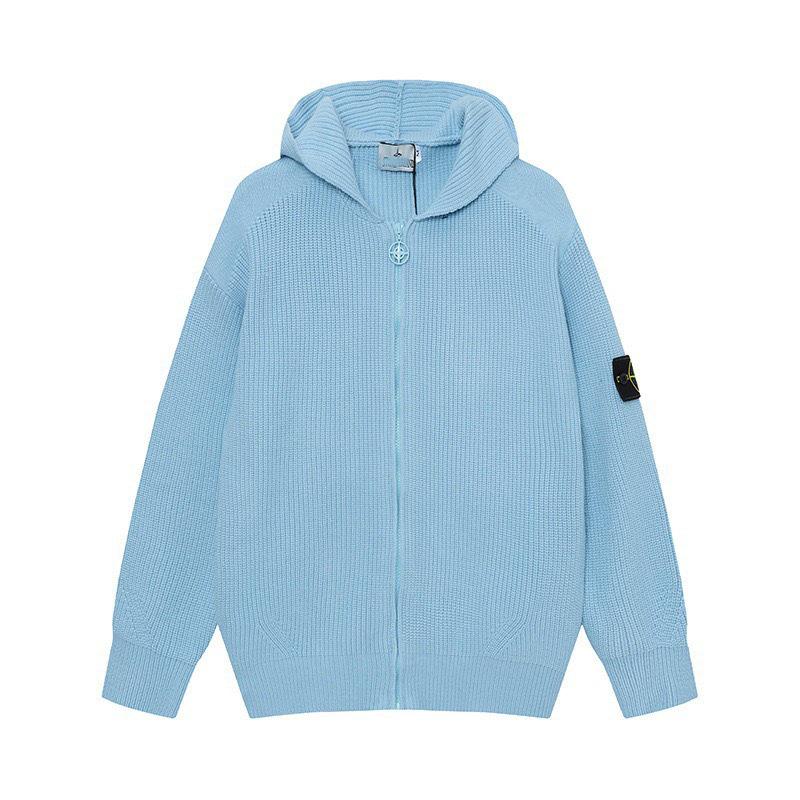 STONE Unisex Reißverschluss Stehkragen Strickpullover für Herbst & Winter