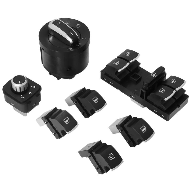 M63K-7Pc Window Headlight Fuel Gas Switch Set For Golf Mk 5 6 Jetta For Passat Tiguan