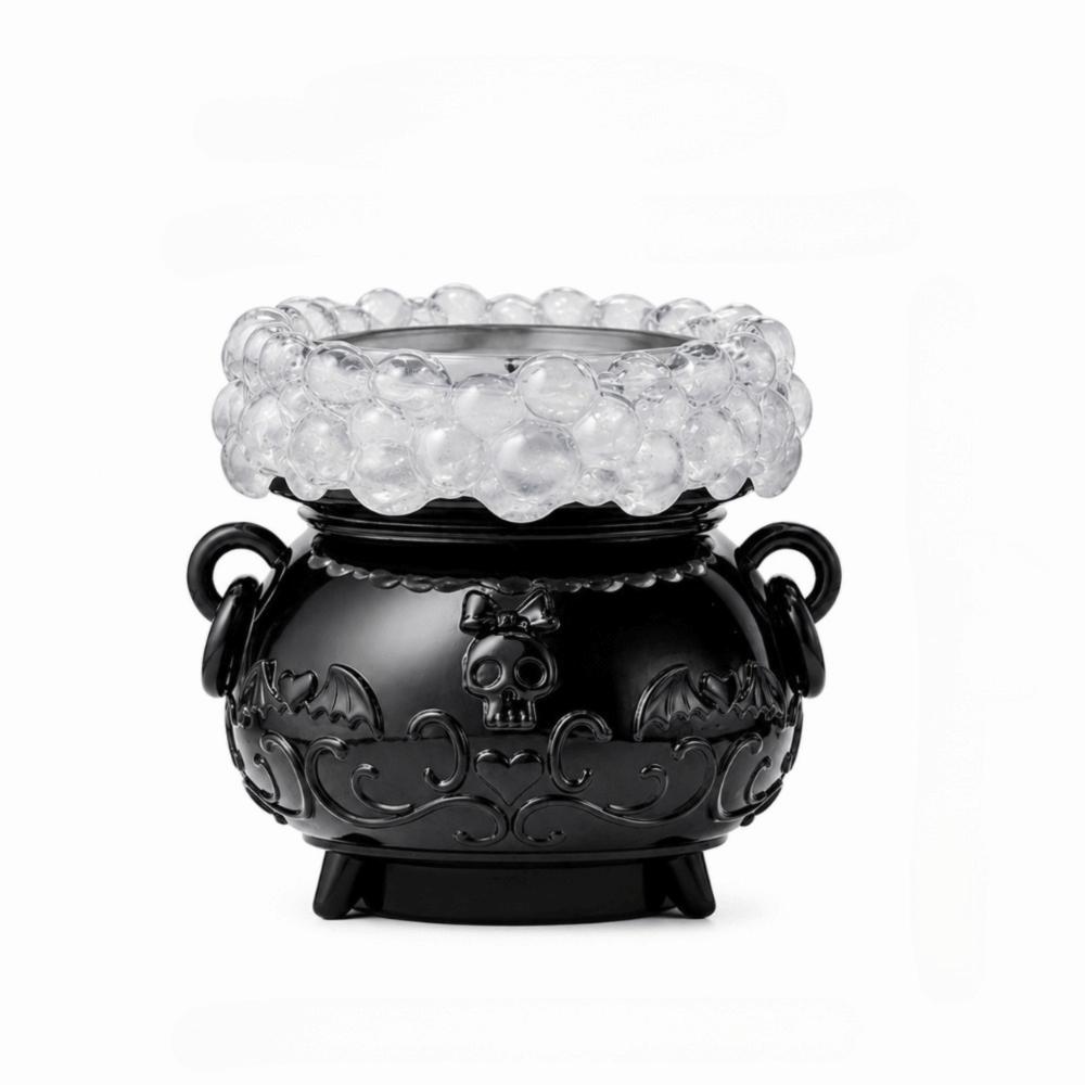 Color-Changing LED Lights Halloween Glowing Bubble Witch Crucible Relief Pattern with Remote Control Bubbling Cauldron Ornament