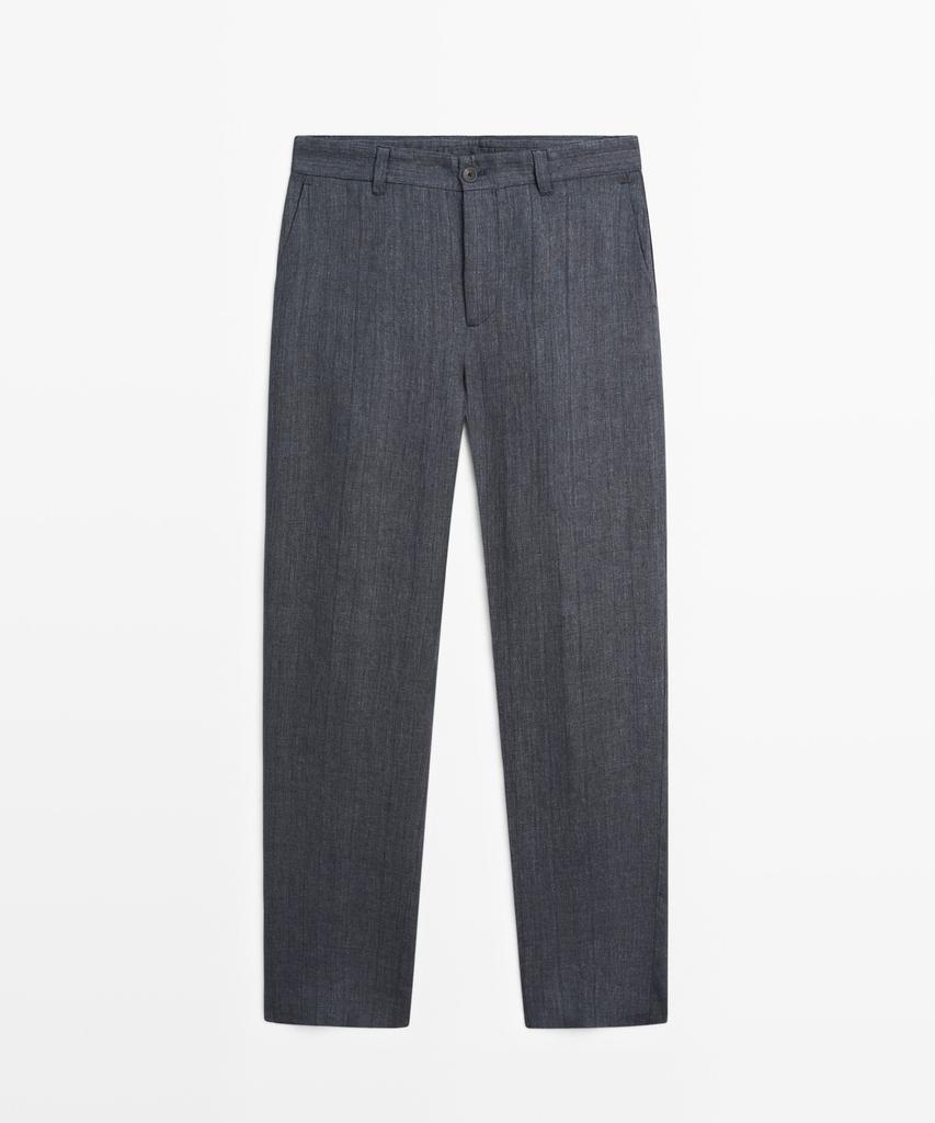 Masimodutti 100% Linen Striped Pants