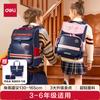 Deli Deli Primary School Backpack for Boys And Girls, British Style Ultra-Light Large Capacity Reduced-Weight