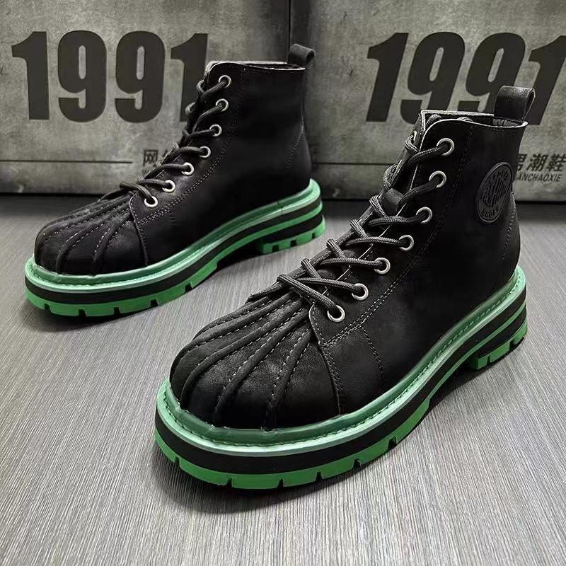 Кожаные ботильоны для мужской дизайнерской обуви Лето Осень Удобные высокие повседневные — фото 9