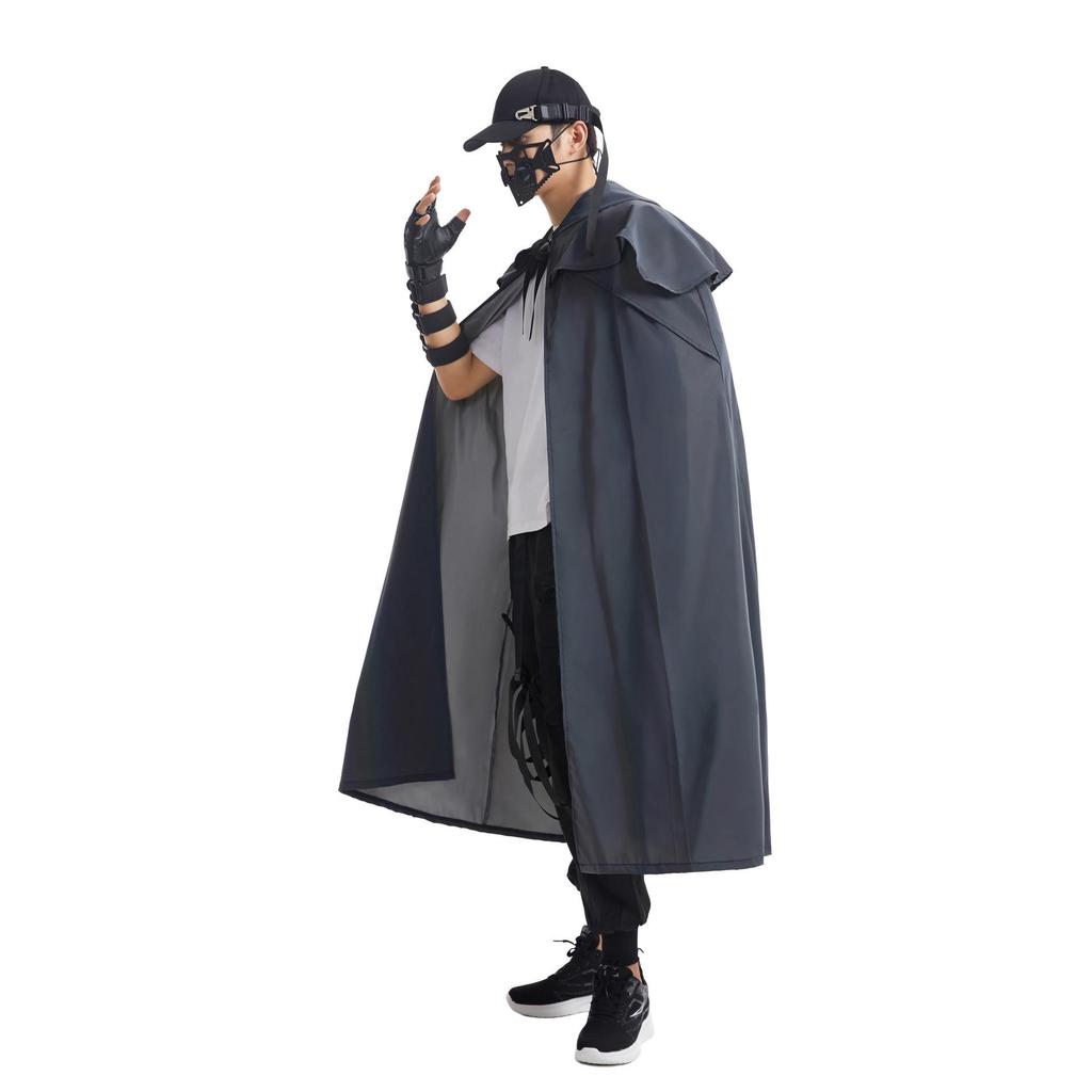 Medieval Gothic Iridescent Hooded Cloak: Reflective Cape for Halloween Parties