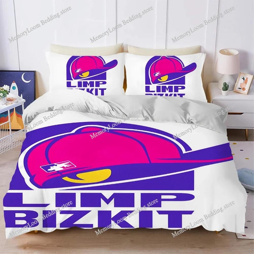 Rock Band L-Limp Bizkit Set Copripiumino Musicale Biancheria da Letto Morbida Cotone Lavabile Letto Quattro Stagioni Dormitorio Studenti Tessile per la Casaextile9