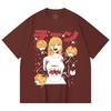 230 Gsm 100% Cotton Chainsaw Man V48 Power Cake Print Unisex Heavy Cotton T Shirt