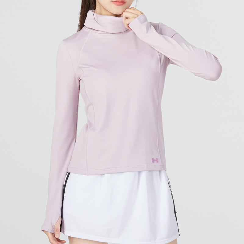 Under Armour T-shirt Sport Décontracté Couleur Unie Col Haut Femme Tops Rose 1373965-694