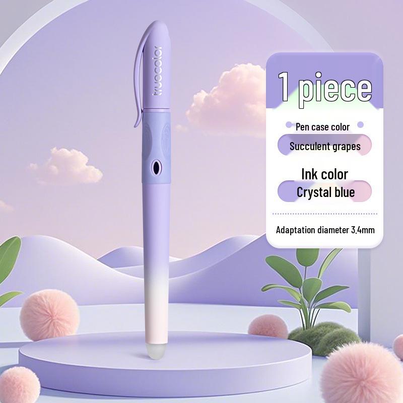 Gradientní barevné pero plnicí pero s tepelně smazatelným inkoustem a korekcí držení těla pro studenty - Unisex, Vyměnitelná bombička