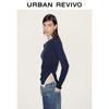 UR 2026 Spring Women's Color-block Faux Two-Piece Pleated T-Shirt