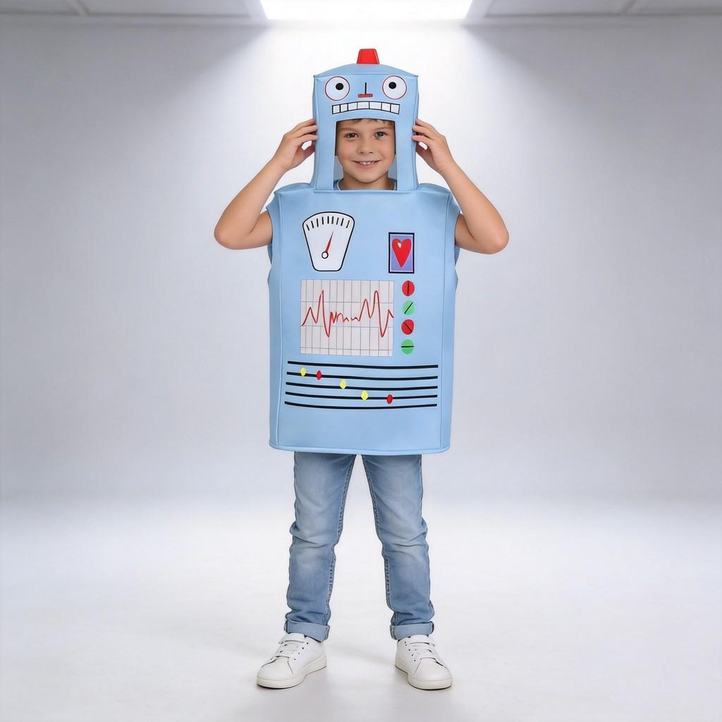 Robot Cosplay Costume For Children With Polyester Fabric For Halloween Role Play