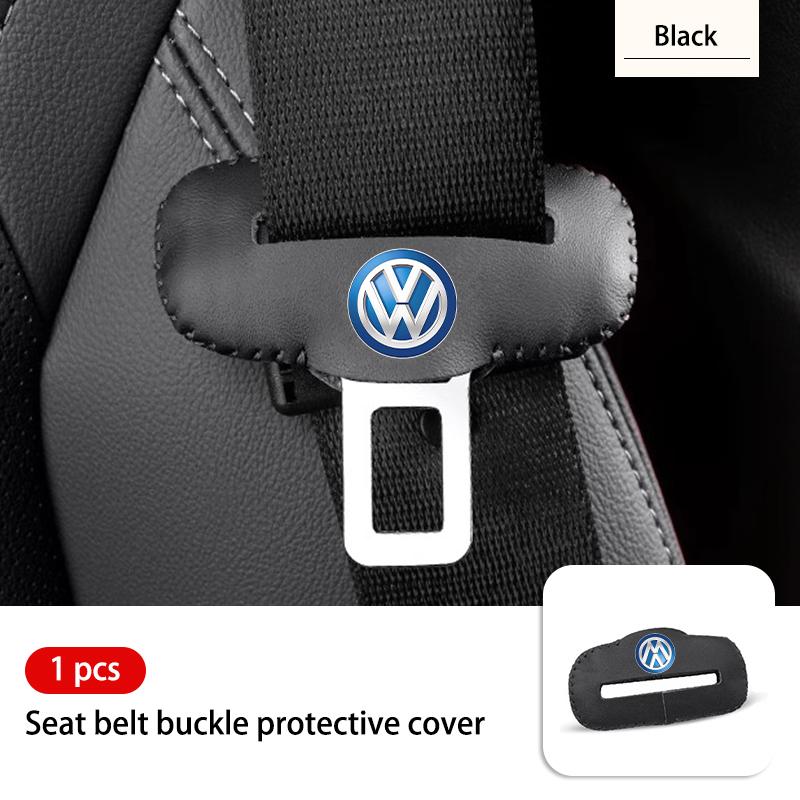 Leather Car Seat Belt Buckle Clip Anti-Scratch Protector Auto Accessories For Volkswagen VW Scirocco Jetta Beetle Golf 4 5 6NO7