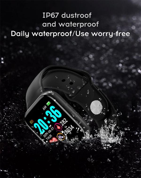 Y68 Kind Kleurenscherm Slimme Sportarmband Waterdicht Bloeddruk Hartslag Alarm Fitness Polsband Slimme Android Slimme Armband