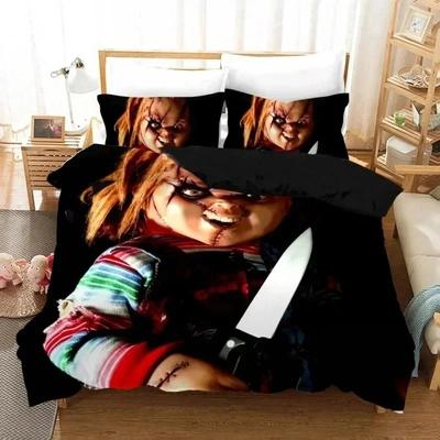 Horror Movie Child Of Play Chucky Bedding Set Double Twin King Duvet Cover Comforter Pillowcase Boys Girls Adults Bedroom