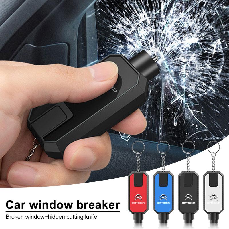 Car Window Breaker Hammer, Seatbelt Cutter with Keychain Car Escape Tool For Citroen DS3 DS4 DS5 LS DS6 C1 C2 C3 C4 C5 C6 C8