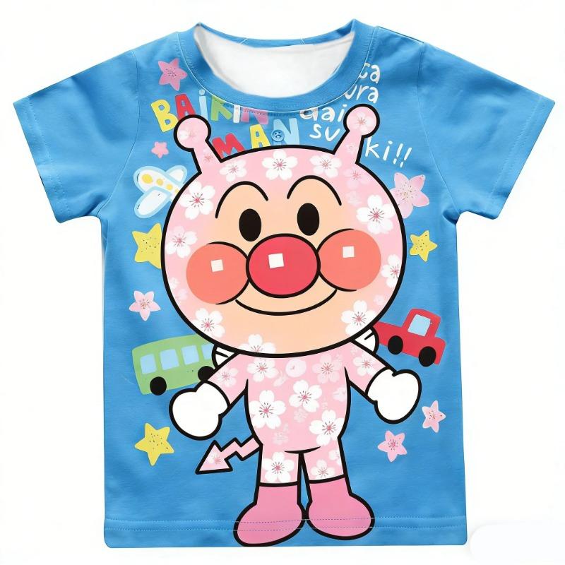 Kids Anpanman Baikinman Anime T Shirt Men T Shirt Women Tee Boys Top Children Parent Child Quick dry short sleeves kids Tshirt