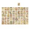 50 Pcs Vintage Washi Paper Stickers Set Old Times Newspaper Stamp Plants Decorative Sticker for Diy Journal Diary Scrapbook